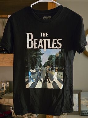 The Beatles Black Tee with White Logo